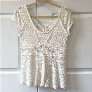 Brand new worn once soft white lace T-shirt